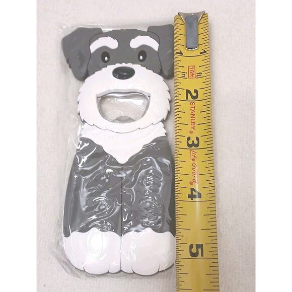 Schnauzer Bottle Opener Beer Soda Gray White Pet Dog Lover Gift Idea Party Tool - Picture 7 of 8